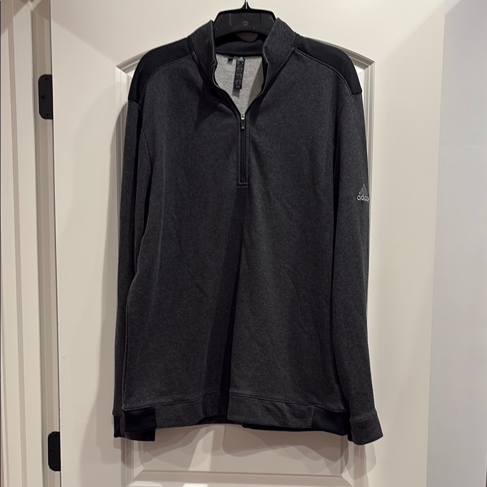 Adidas half-zip dark grey sweatshirt. L